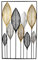 DARO DEKO Metall Wand-Bild Blätter im Rahmen 60 x 100cm