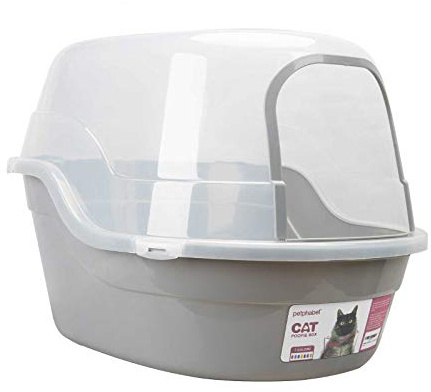 Petphabet Jumbo Hooded Cat Litter Box, Extra Large Gray