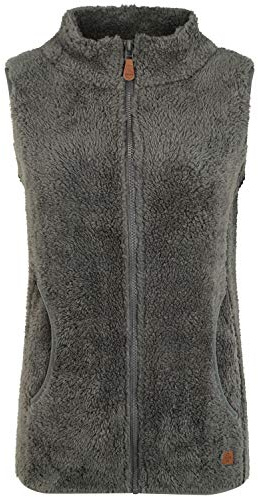 OXMO OXTheri Damen Weste Fleece Outdoor Weste mit Stehkragen Eingrifftaschen Reißverschluss Regular fit, Größe:L, Farbe:CASTLEROCK (799486)