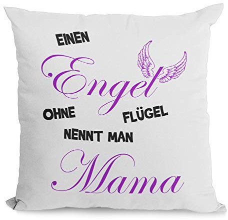 Druckerino Kissen - Einen Engel ohne Flügel nennt man Mama - Kissenhülle - Kissenbezug - Dekokissen - Weihnachten - Geburtstag - Muttertag