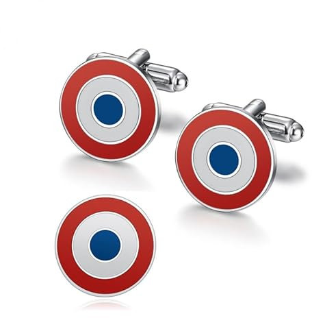 BOBIJOO Jewelry - Bouton de manchette et pins cocarde, ensemble de qualité