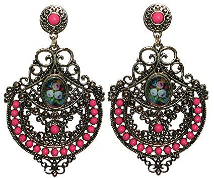 Desconocido PENDIENTE DE FLAMENCA (FUCSIA)