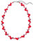 Bulinlin Damen Kristall Perlenkette Silber Boho Statement Choker Halskette für Frauen Modeschmuck Geburtstagsgeschenke（Red ）