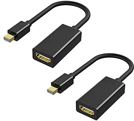 Mini DP to HDMI Cable, mini displayport to HDMI(Female) Adapter cable Compatible for MacBook Air, MacBook Pro,Microsoft Surface Pro,Mac mini Etc (2 Pack)