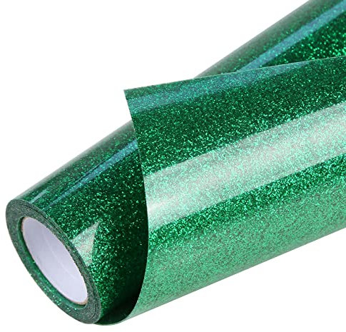TORC Green Glitter HTV Heat Transfer Vinyl Roll 12 inch x 5 ft Iron on Vinyl for T Shirts Crafts Christmas St. Patrick's Day Decor