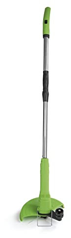 GARVIDA Akku Rasentrimmer | Kantenschneider mit Kabelbindern und Trimmerfäden als Schneidewerkzeug | Steck- und Drehsystem - ganz ohne Werkzeug | Kantenführung und höhenverstellbarem Griff [grün]