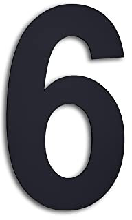 EVI | Numero adesivo per case in acciaio inox laccato nero | n. 6 | 160x95mm | Per pareti, facciate, portali o porte | Per esterno e interno | Mod.0660160-6