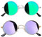 Joopin Verspiegelte Runde Sonnenbrille Herren Polarisiert Violett Retro Vintage Rund Sonnenbrille (Silber Grün und Gold Violett)
