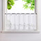 HeichkelL Bestickte Scheibengardine Voile Kurzstores mit Schlaufen Pastorale Küchengardinen Landhausstil Bistrogardine Weiß BxH 120x60 cm