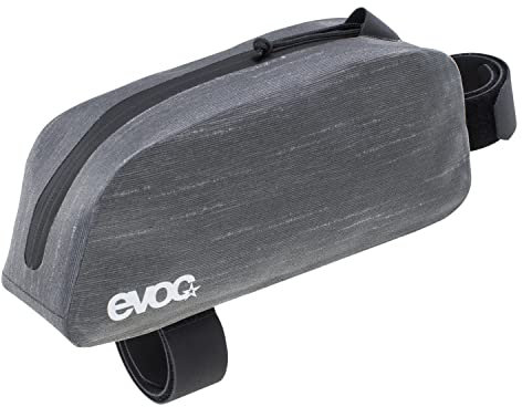 EVOC TOP TUBE PACK WP, leichtes Fahrradzubehör (ideale Fahrradrahmentasche, perfekte Radtasche, vielseitige Bike Tasche, Maße: 20 x 5 x 8,5 cm, Gewicht: 70, Volumen: 0,8 l), Carbon Grey