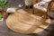 Spetebo Jute Teppich geflochten Natur - rund / 150 cm - Kurzflor Läufer im Ethno-Style - Niedrigflor Naturfaser Matte recycelbar wasserabweisend antistatisch farbecht