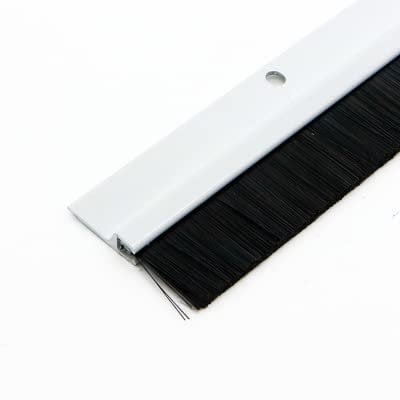 Trintion 100cm Aluminium Draught Excluder Strip - Door Bottom Sweep Dust Seal for Draft Blocker - White