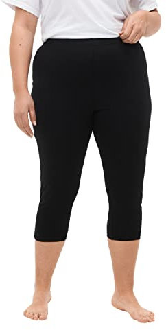 Zizzi Flash by Damen Große Größen 3/4 Leggings 2er-Pack Gr 46-48 Black/Black