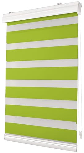 Deco4Me Premium Klemmfix Doppelrollo mit Kassette (Grün, 140 x 150 cm) - lichtdurchlässig & Blickdicht - Duo Vario Rollo für Fenster ohne Bohren (Stoffbreite 136 cm)