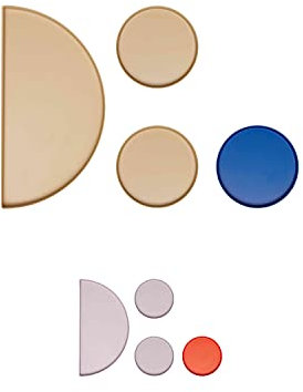 Design Letters Schatz Serviertablett 4 Stück | Tablett Serviertablett Entworfen in Denmark | Deko Tablett Pulverbeschichteter Stahl| Tablett Rund Benutzen als Tray/Schmuck Aufbewahren/Snackteller