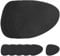 Myir JUN Tovagliette in Pelle e Sottobicchieri, Set Tovagliette Americana Plastica Lavabili Bifacciale Non-scivolose Impermeabile Triangolari (Set di 6, Nero)