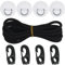 Omoojee 4 Pcs Stainless Steel D-Ring Patch Kit, with 1 Bungee Cord Rope, 4 Cord Hooks, Paddle Board Accessories for Kayak, Inflatable Boat, Caneo, No Glue Included
