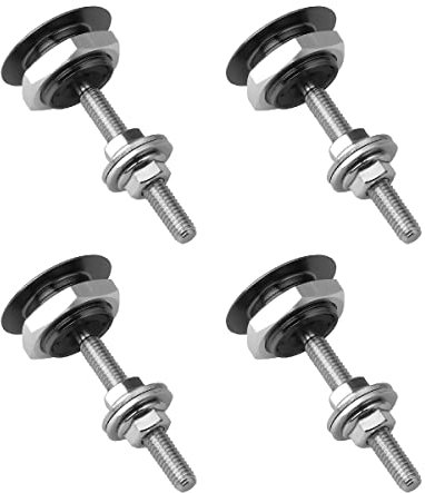 JNNJ 4 Pièces Hood Pins Locking, Universal Hood Pin Bonnet Lock, Kit Fixation Du Capuchon De Fermeture Capot, Loquets à Dégagement Rapide 30 MM Pour Voiture, Plaque D'immatriculation(Noir)