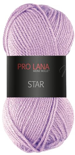 Frida's Wollhaus Pro Lana 50 g Star Stricken Häkeln Wolle Garn weich pflegeleicht 39 Farben (41 | Flieder)