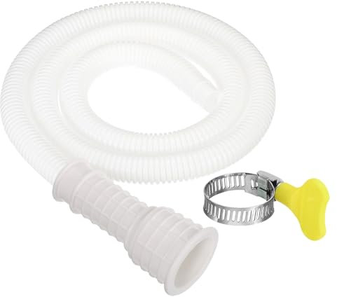 PATIKIL Tuyau de Vidange de Climatiseur de 3,3 Pieds, Tuyau de Vidange Universel de 16 à 25 mm avec Pince pour Remplacement et Extension de Tuyau de Vidange, Blanc