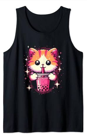 Boba Boba Shake Boba Shake - Chaton japonais rétro kawaii Débardeur