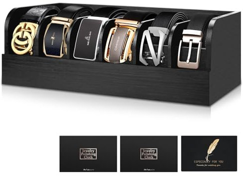 TEGOVE Organizer per Cintura con 6 Scomparti - Espositore per Cinture da Uomo per Armadio e Cassetto
