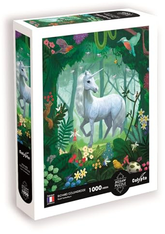 Calypto 3907152 Fantasiewald Einhorn, 1000 Teile Puzzle mit Soft-Touch, fantasievolles Motiv mit samtiger Oberfläche, für Erwachsene und Kinder ab 9 Jahren, Nachauflage