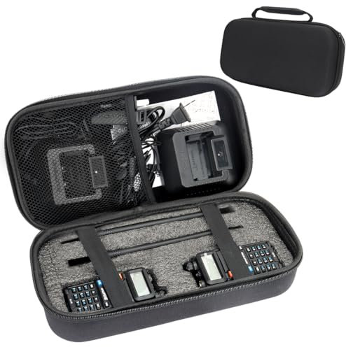BAOFENG UV-5R Case Holder Hard Storage Carrying Case For Multiple Models, Black, Portable, Unisex, 3 Compartments, ABS Material, Zipper Closure, Web Handle, Two-Way-Radio-Cases