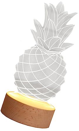 OSALADI Dekorative Tischlampe Ananas Nachtlicht mit Holzsockel Robustes Kunststoff Material Kreative Schlafzimmerdekoration LED Nachtlampe für Zuhause Zufälliger Stil