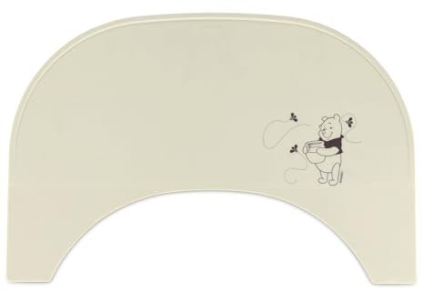 hauck Set de Table Enfant Silicone, Compatible Plateau Bebe Repas Alpha Click Tray pour Chaise Haute Bébé en Bois Alpha+ et Beta+, Lavable, Antidérapant, Anti-salissures, Beige Winnie L'Ourson
