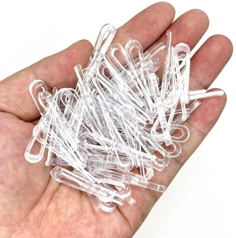 Lot de 100 pinces en plastique transparent de 3,8 cm de long pour vêtements, cravates, chaussettes, pantalons, chemises