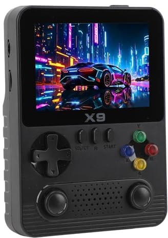 Console di Gioco Portatile retrò, Console per Videogiochi Portatile con Schermo a Colori IPS da 3,5 Pollici con Scheda 32G, Supporta 11 Emulatori di Gioco, Console di Gioco (Black)