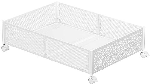Under Bed Drawers on Wheels Underbed Storage Organizer with Foldable Design Metal Underbed Storage Containers for Bedding Clothes and Shoes Easy Assembly and Portable Storage Solution