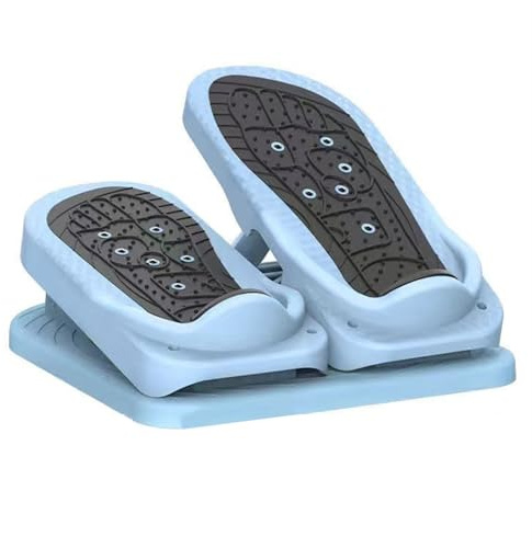 FGAQLUK Mini-Stepper, Pedaltrainer for Unter Den Schreibtisch, Sitzstepper, Zusammenklappbar, Rutschfester Fußstepper, Massage-Design(Blau)