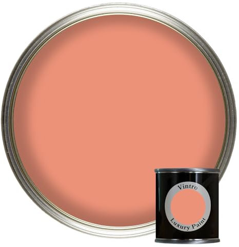 Vintro Paint | Luxury Matt Emulsion | Paint Tester Pot | Smooth Chalky Finish | Multi Surface Paint | for Walls, Ceilings, Wood and Metal | 125ml (Terracotta - Porto Terracotta)