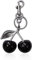 FloralGrace 1 Stück Vielseitiger Kirsch-Schlüsselanhänger und Taschenanhänger Damen, Ästhetischer Kirsch-Bag Charm, Modeaccessoire für Autoschlüssel oder Handtasche (Schwarz)