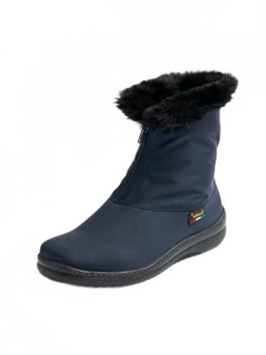 Afibel Wasserdichte Stiefel mit Reißverschluss, große Breite, marine, 41 EU Large