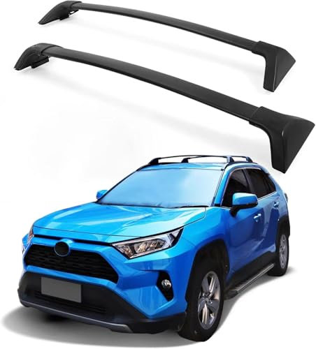 TINMAGI Dachträger, Dachbox Auto für to-yota RAV4 2020-2023, Dachgepäckträger Aluminiumlegierung 200KG Tragfähigkeit, Schwarz