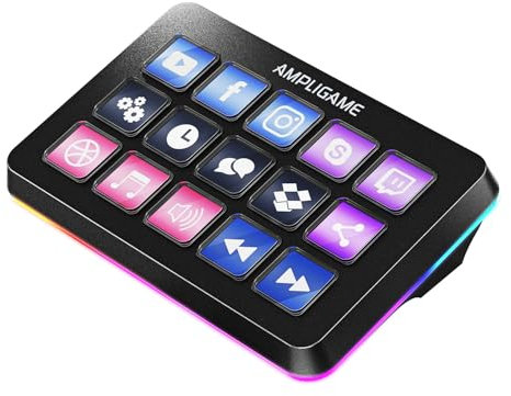 FIFINE Macro Keyboard with 15 Customizable Keys for Live Stream, Gaming and Podcast, Streaming Controller Compatible with Twitch/OBS/YouTube/Streamlabs Etc, Keypad for Mac and PC - D6