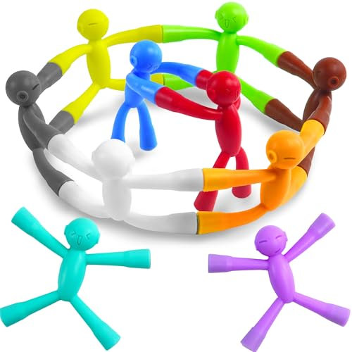 10Pcs Magnetic Men Travel Toys Easter Basket Stuffers Gifts for Toddlers Kid Boy Quiet Airplane Travel Activities Essential Toys Magnets People Fidget Toy for Adult Autism Cool Gadget for Office Desk