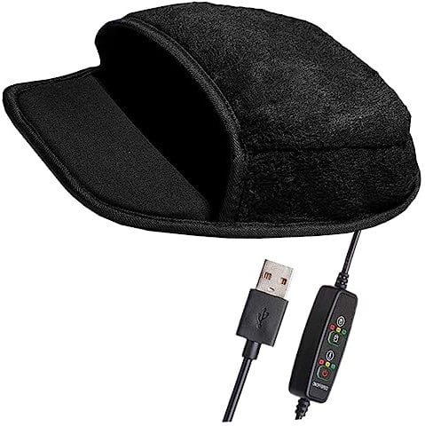 Veemoon USB Beheiztes Plüsch Mauspad mit Handauflage für Schreibtisch
