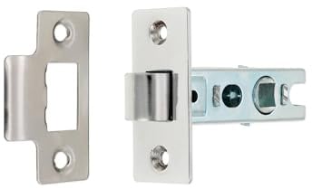 Heavy Duty 3 Inch (75mm) Nickel Plated Tubular Mortice Door Latch Set - Internal Mortice Latch Catch for Bedroom, Bathroom Doors