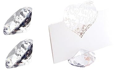 VALICLUD Lot De 5 Porte-Noms en Cristal Et Diamant Accessoires De Mariage Sécurisés Porte-Cartes De Visite Supports Décoration