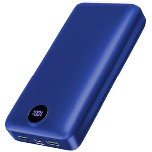 PDBEST Batterie Externe 50000 mAh, QC 3.0 22,5 W PD USB-C Chargeur Rapide avec 4 Sorties et 3 entrées, Chargeur Portable Grande capacité, Powerbank pour iPhone Android etc Bleu