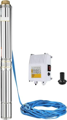 4 1.5hp Deep Well Pump Submersible Water Pump Borehole Pump + 40m Cable