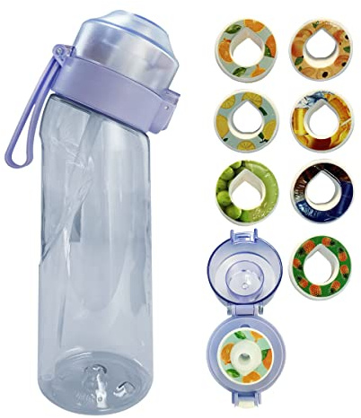 Scent-Based Water Bottle with Straw Flip - Sports Water Cup Suitable for Travel Sports Camping Hiking Home School - Pink+Clear Lid, Gifts From Friends, Birthday Gifts(Purple), (LMN-0014)