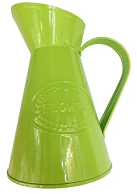 Bedroom 1pc Retro Metal Jug Vase Flower Pitcher Wedding Shower Birthday Party Favor Home Decor Restaurant(Green)