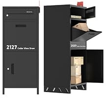 OZG Package Delivery Boxes for Outside, Parcel Drop Boxes for Outside with Large Storage, Weatherproof, Rustproof,Anti-theft Mailbox for Porch/Home/Office,Installation Required(39 * 45 * 100 cm)