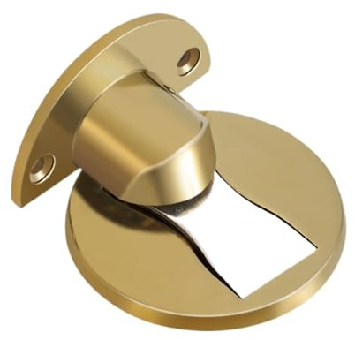 Magnetischer Türstopper, selbstklebender Türstopper zur Bodenmontage, ohne Bohren, gebürsteter magnetischer Türfanghalter(Gold)