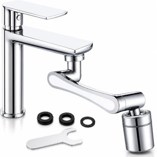 Vivara - Aireador Giratorio 1440° - Adaptador Extensor de Grifo Latón Cromado con 2 Modos de Chorro para Lavabo y cocina - Extensor Grifo Giratorio con Alta Potencia.